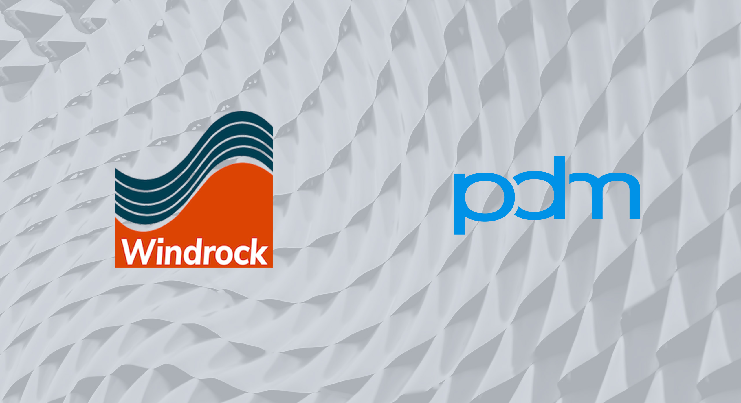 Windrock logo and PDM Technologies Inc. logo on a textured light background